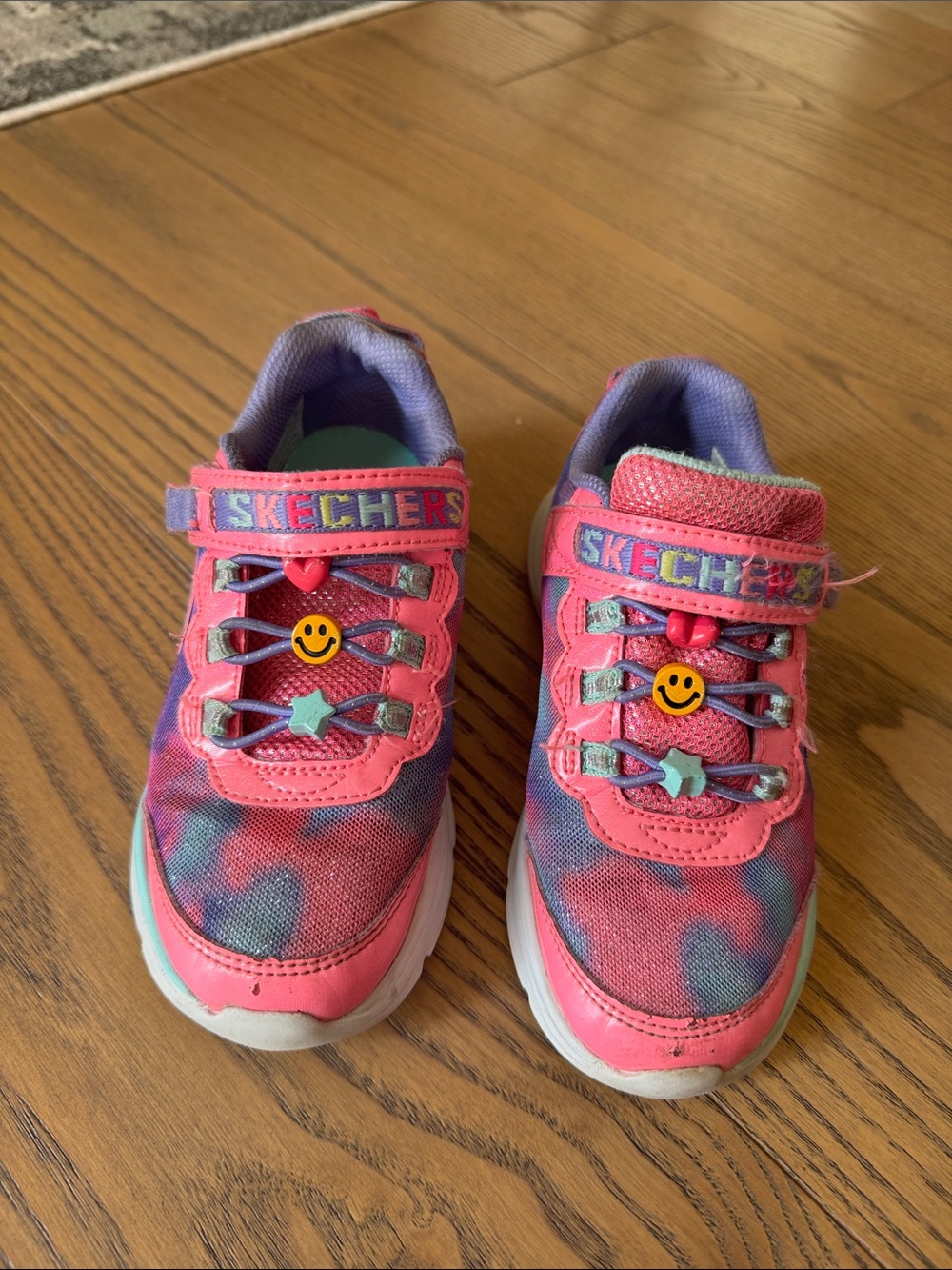 Skechers Kids Pink & Purple Tie-Dye Sneakers with Smile Charms